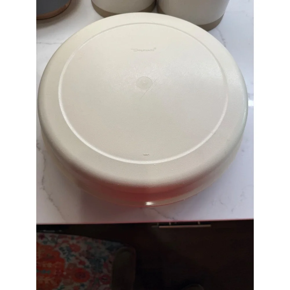 Vintage‎ Tupperware Beige Round 6 Section Divided Serving Party Platter